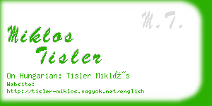 miklos tisler business card
